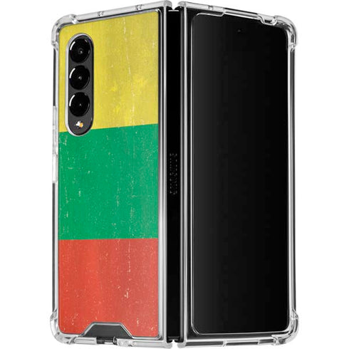 Lithuania Flag Distressed Galaxy Z Fold4 5G Clear Case